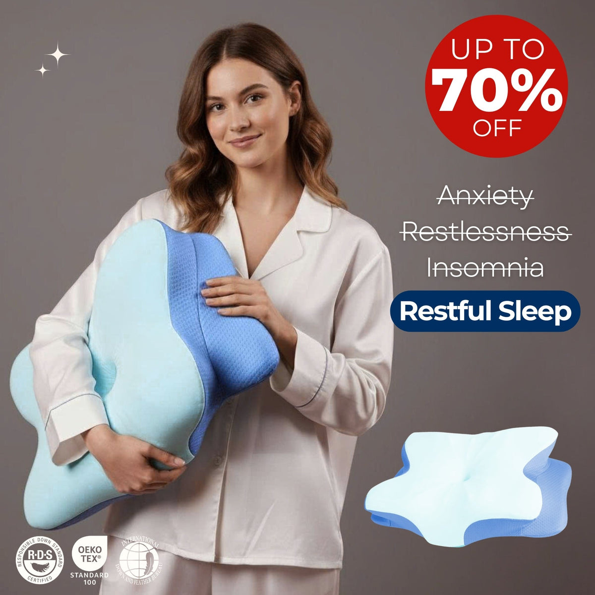 Sleepwyn Ultra Cooling Contour Memory Foam Pillow