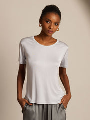 100% Mulberry Silk Short Sleeve Women's T-Shirt