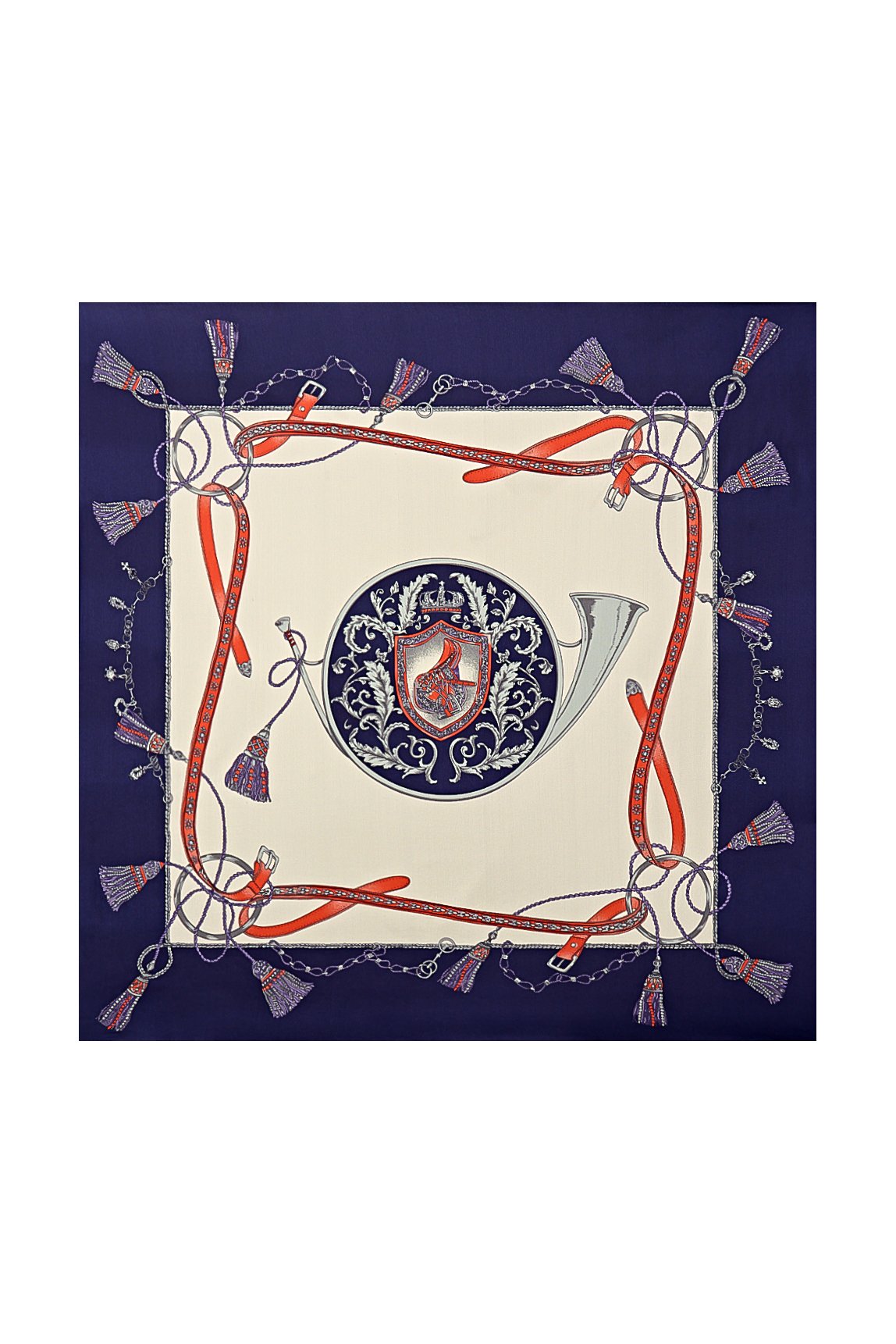 100% Mulberry Silk Floral  Square Scarf - Size 53x53cm