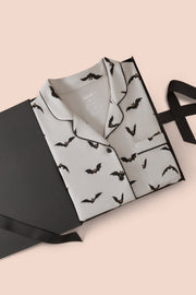Long-Sleeved Women's Pajama Set in Bats