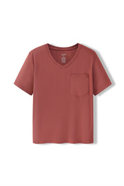 Women's Oversized V-Neck Tee in Ember