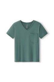 Women's Oversized V-Neck Tee in Pine