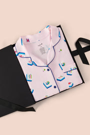 Women's Short Sleeve Pajama Set in Sakura Mahjong