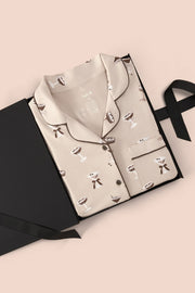 Women's Short Sleeve Pajama Set in Espresso Martini