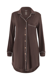 Long Sleeve Women’s Nightshirt in Espresso