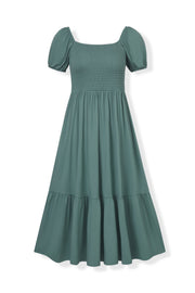 Women’s Smocked Dress in Pine