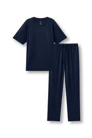 Men's Short Sleeve & Pant PJ Set in Navy
