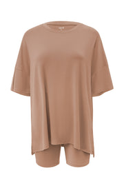 Women’s Biker Short Set in Latte
