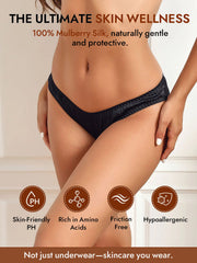 100% Mulberry Silk Briefs Comfy Breathable Panty
