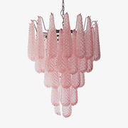 Pink Glass Droplet Chandelier