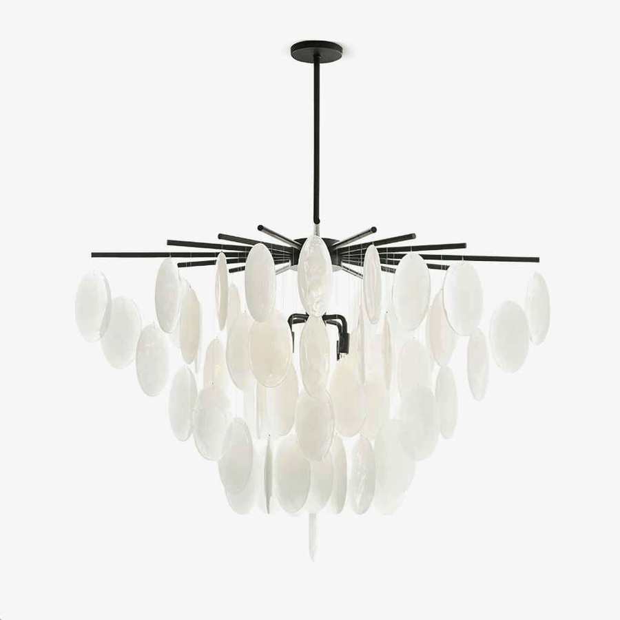 Cascading Selenite Disc Chandelier