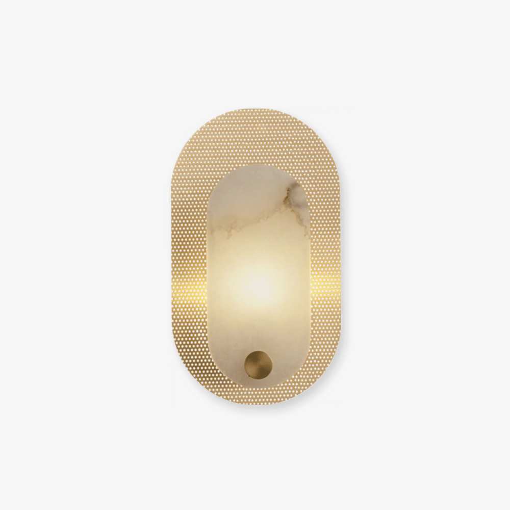 Perforated Oval Alabaster Wall Sconce