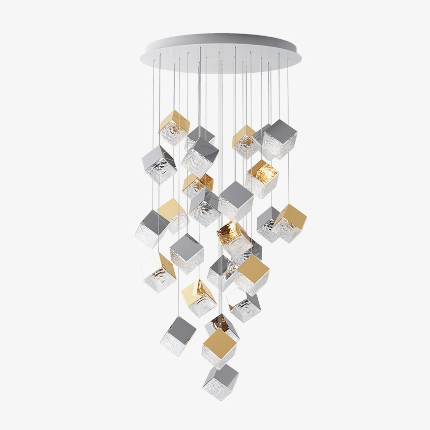 Cubic Luster Cascade Chandelier