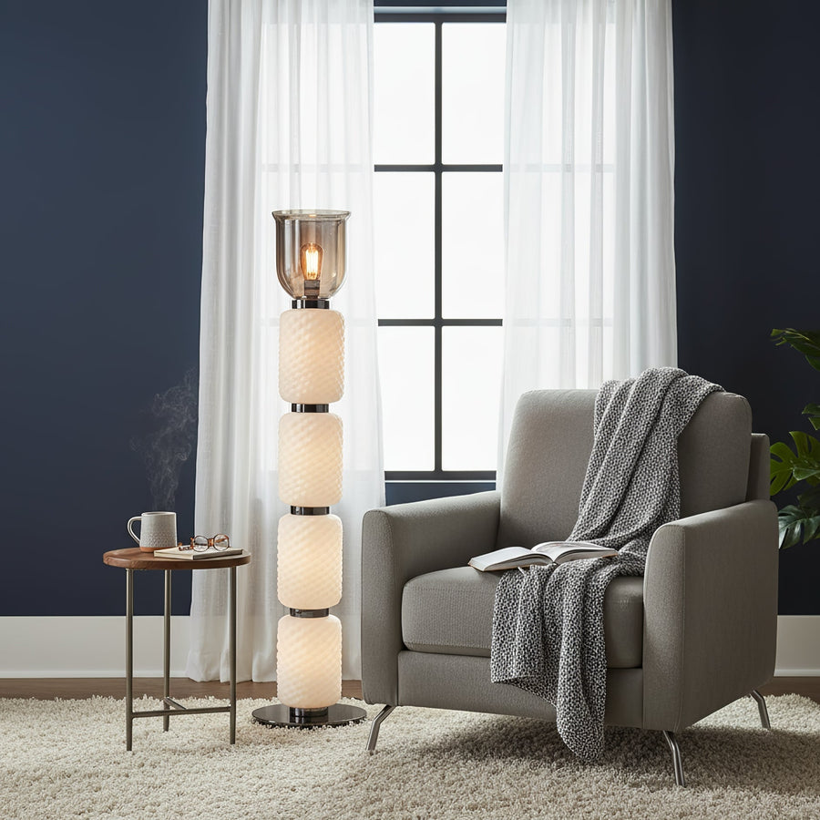 Textured Layered Glass Floor Light