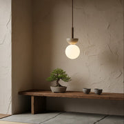 Travertine Half Duo Pendant Light