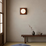 Wood Layered Globe Wall Sconce