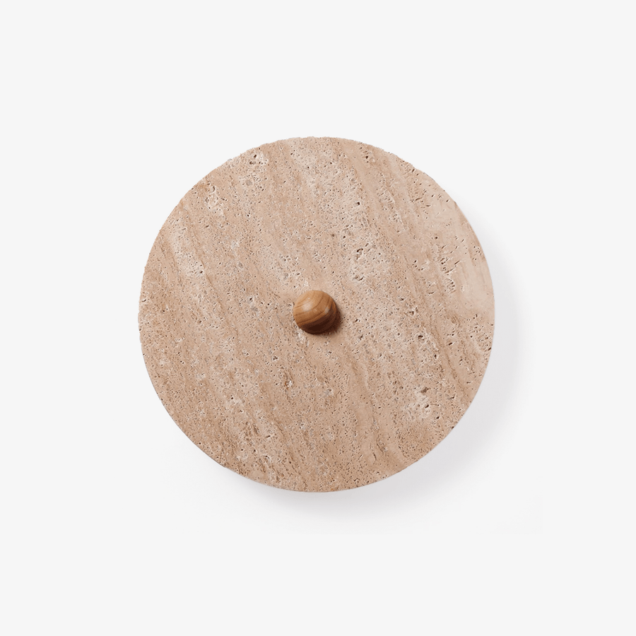 Round Travertine Disk Wall Lamp