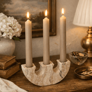 Rowan Yellow Travertine Candle Holder