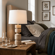 Geometric Travertine Table Lamp
