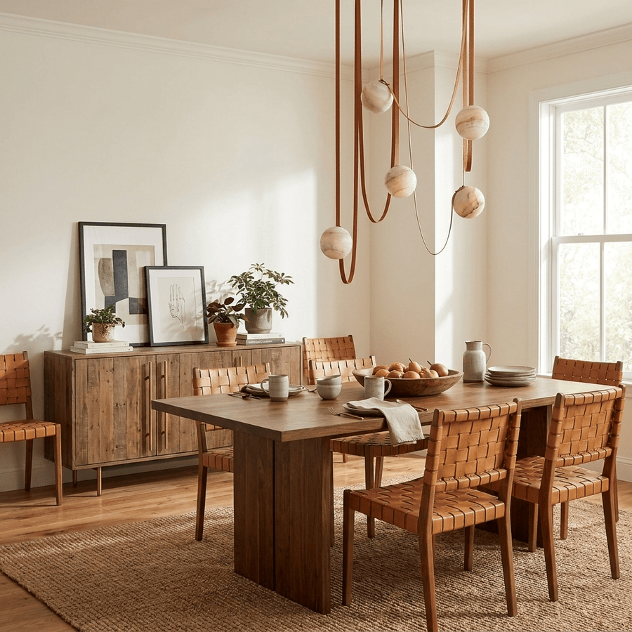 Multiple Belt Alabaster Pendant Light