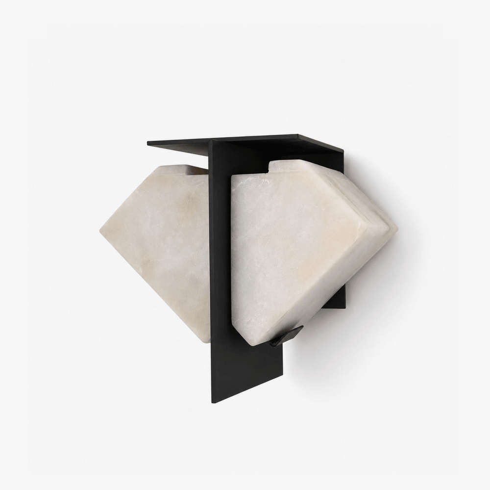 Folded Halo Alabaster Wall Sconce