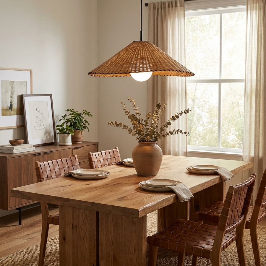 Brim Woven Rattan Pendant Lamp