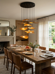 Gyre Wood Blade Chandelier