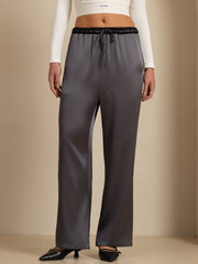19Momme Silk Women’s  Drawstring Casual Pants With Deep Side Pockets