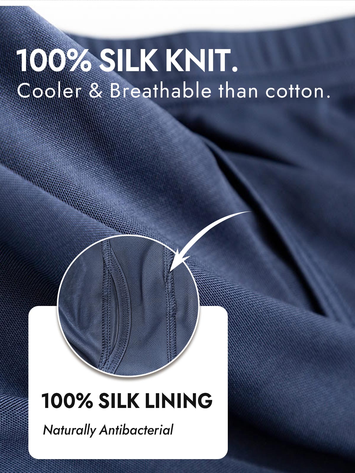 100% Mulberry Silk Mens Underwear with Front Opening