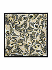 100% Mulberry Silk Abstract Floral Pattern  Square Scarf - Size 90x90cm