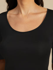 100% Mulberry Silk Women's Half Sleeve Scoop Neck Top
