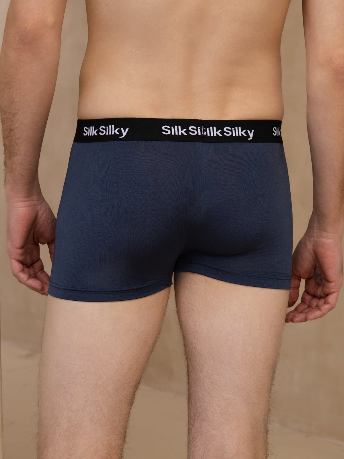 100% Mulberry Silk Men's Comfort Breathable Boxer Brief Underwear
