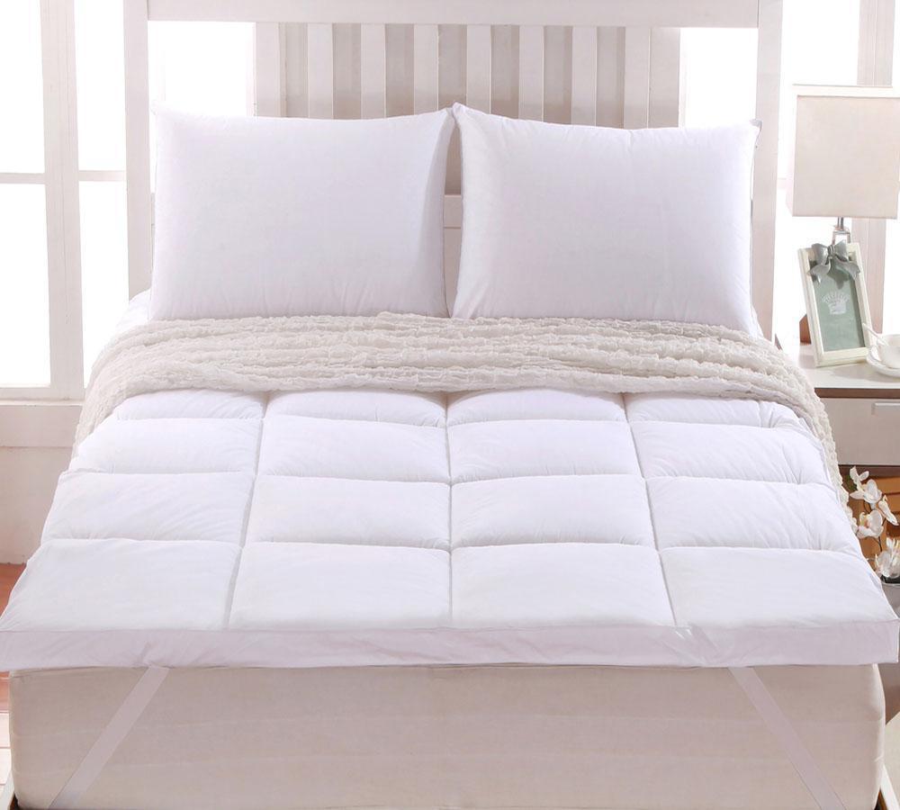2 Inch Thick Abripedic™ Comfort Mattress Topper 100% Cotton Shell, White Alternative Down fill