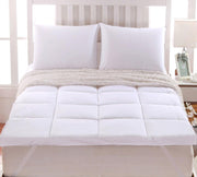2 Inch Thick Abripedic™ Comfort Mattress Topper 100% Cotton Shell, White Alternative Down fill