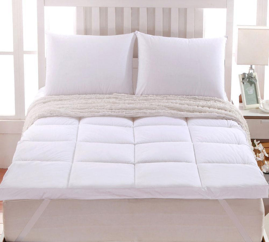 2 Inch Thick Abripedic™ Comfort Mattress Topper 100% Cotton Shell, White Alternative Down fill