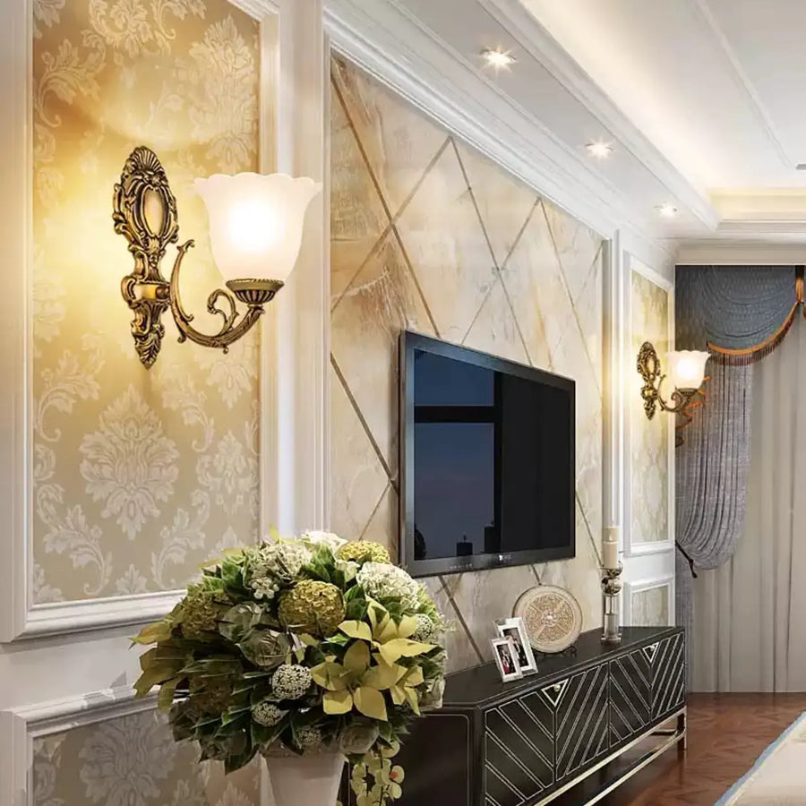2-Light European White Bell-Shaped LED Vanity Light
