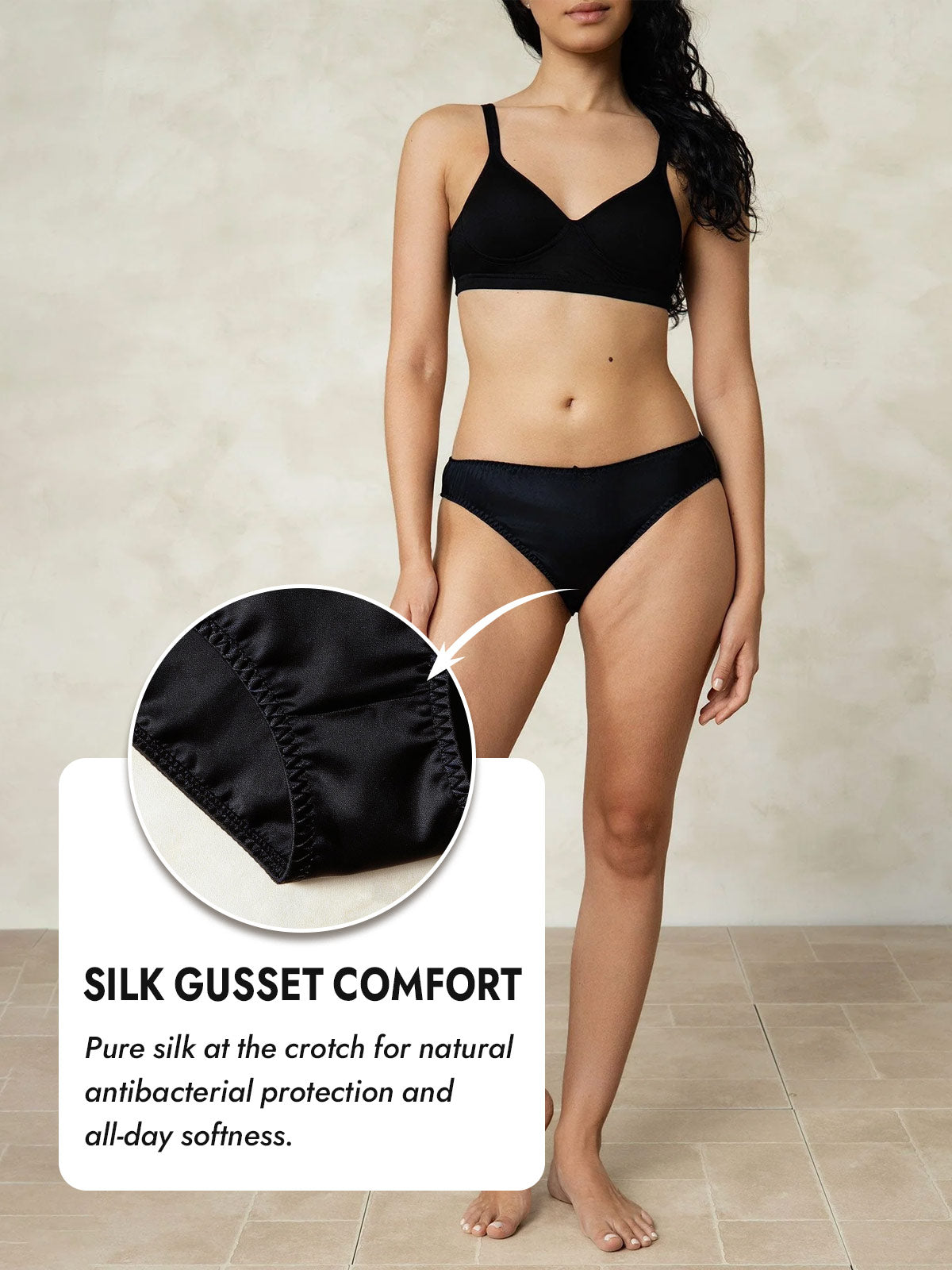 100% Mulberry Silk Classic Bikini Panty with Bow