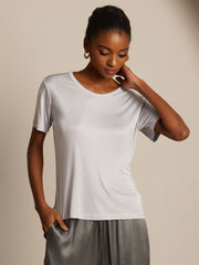 100% Mulberry Silk Short Sleeve Women's T-Shirt