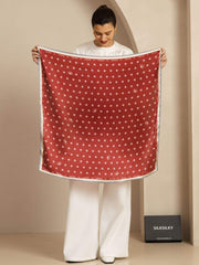 100% Mulberry Silk Paw Print Square Scarf - Size 90x90cm