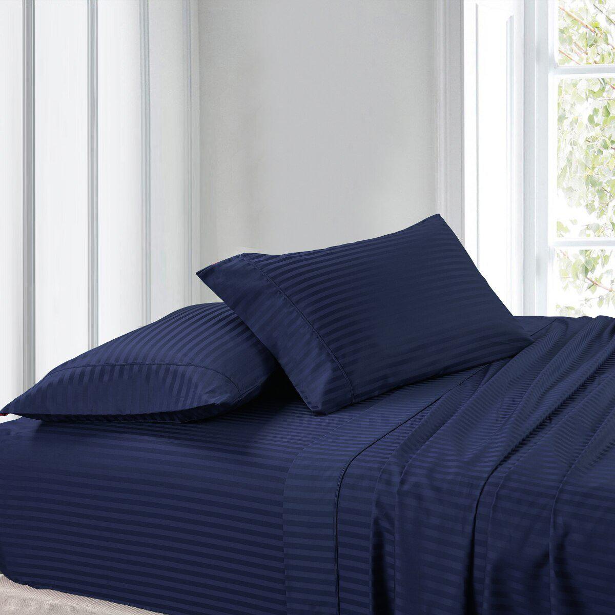 100% Cotton Sheet Set - Striped 300 Thread Count