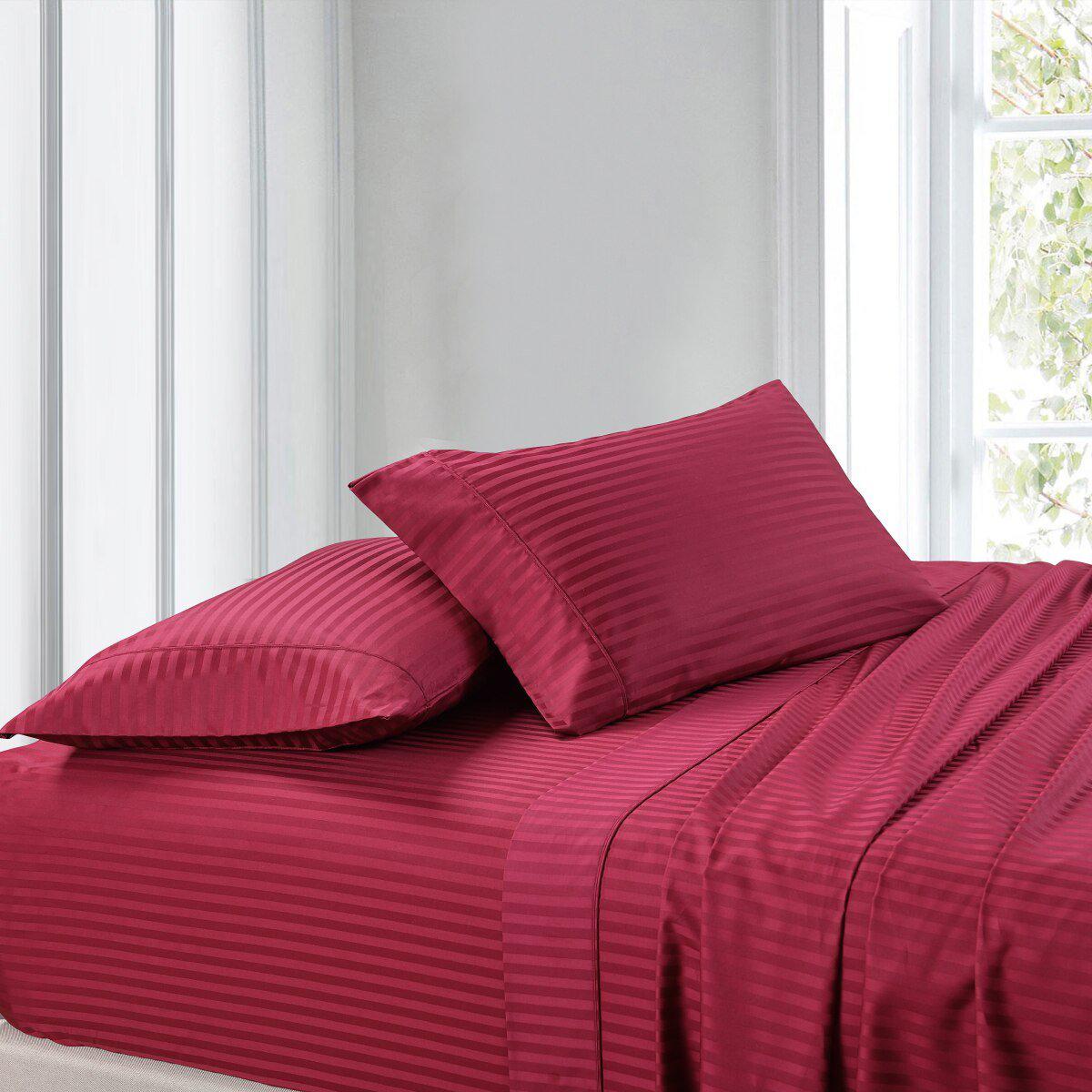 100% Cotton Sheet Set - Striped 300 Thread Count