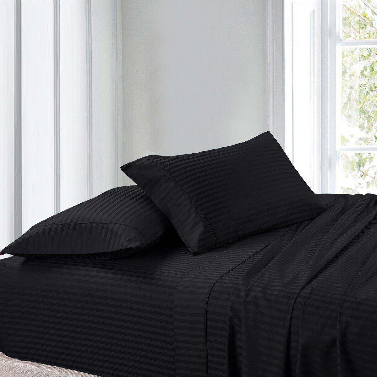 100% Cotton Sheet Set - Striped 300 Thread Count