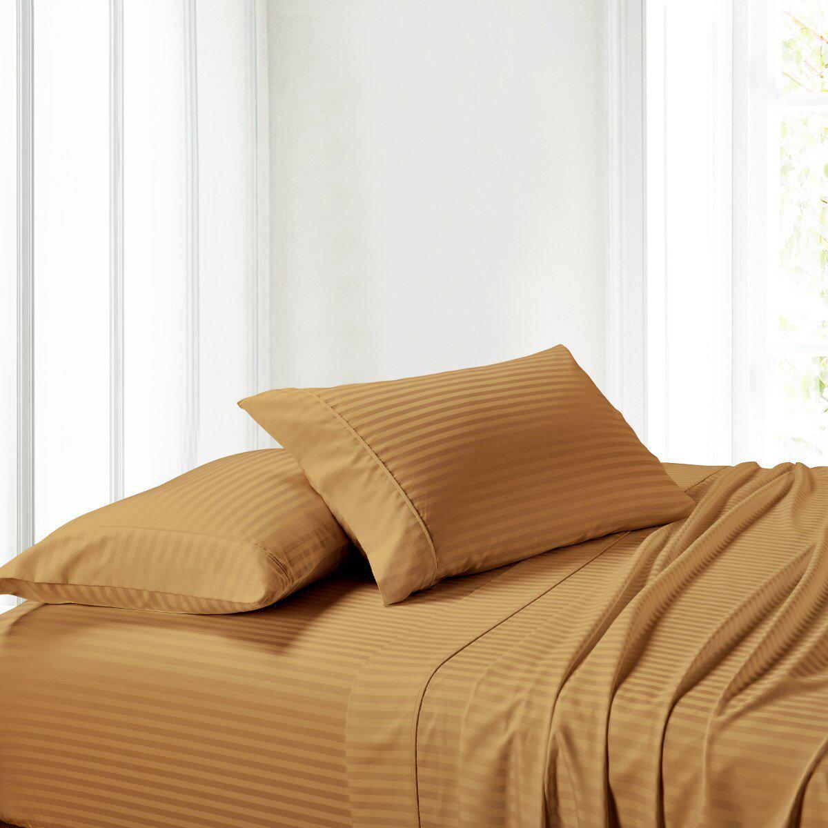 100% Cotton Sheet Set - Striped 300 Thread Count