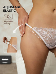 100% Mulberry Silk Thong Lace Adjustable G-String Sexy Panty