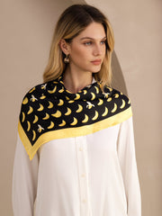 100% Mulberry Silk Banana Pattern Scarf - Size 90x90cm