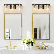 3-Light Modern Cylinder Glass Vanity Light Fixture