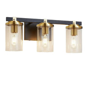 3-Light Modern Cylinder Glass Vanity Light Fixture