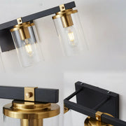 3-Light Modern Cylinder Glass Vanity Light Fixture
