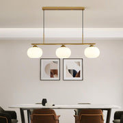3-Light Modern Round Gold Frame Island Pendant Light
