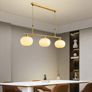 3-Light Modern Round Gold Frame Island Pendant Light